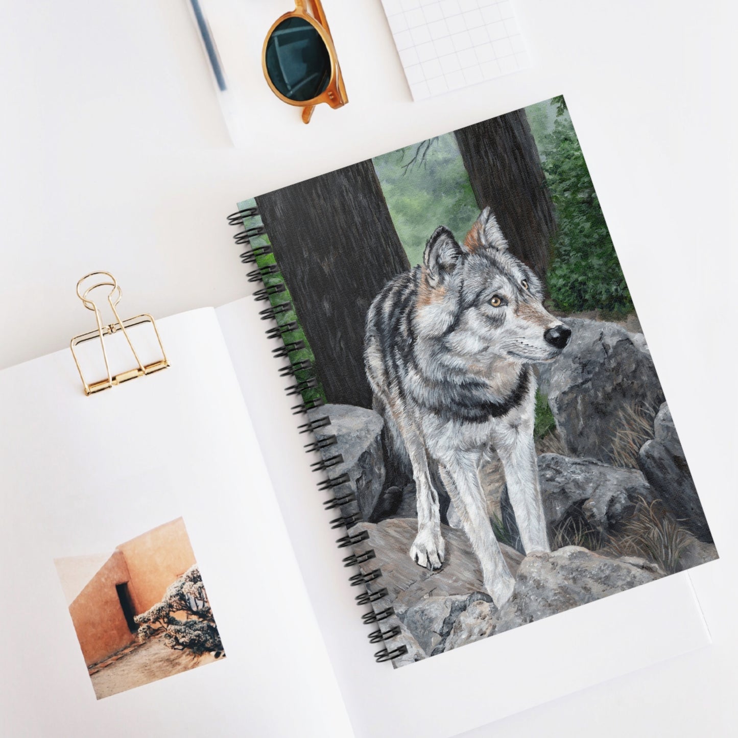 Wolf Forest Spiral Notebook — Ruled Journal with Realistic Wolf Artwork