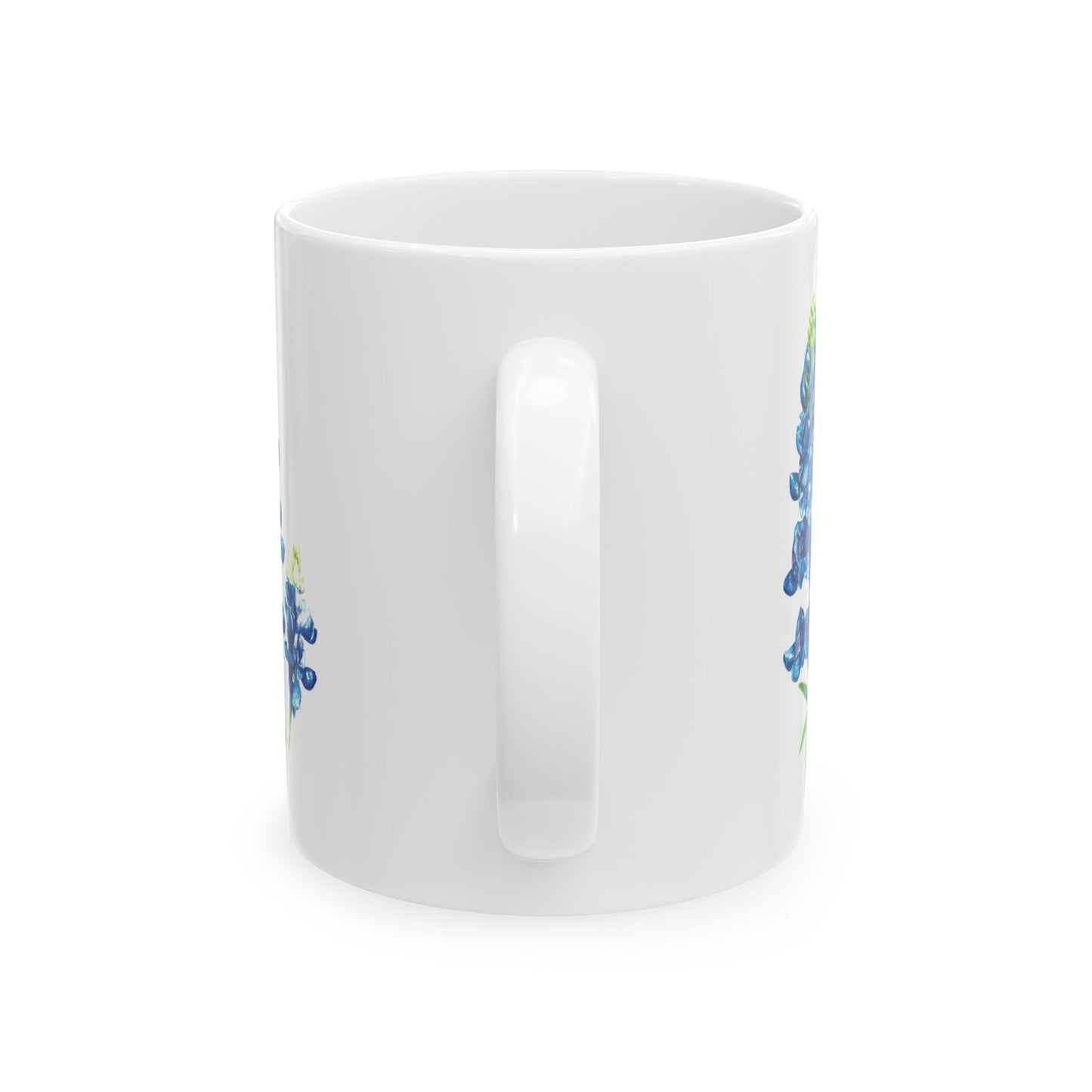Bluebonnet Floral Ceramic Mug — Hand-Painted Bluebonnet Flowers Coffee Cup (11oz, 15oz)