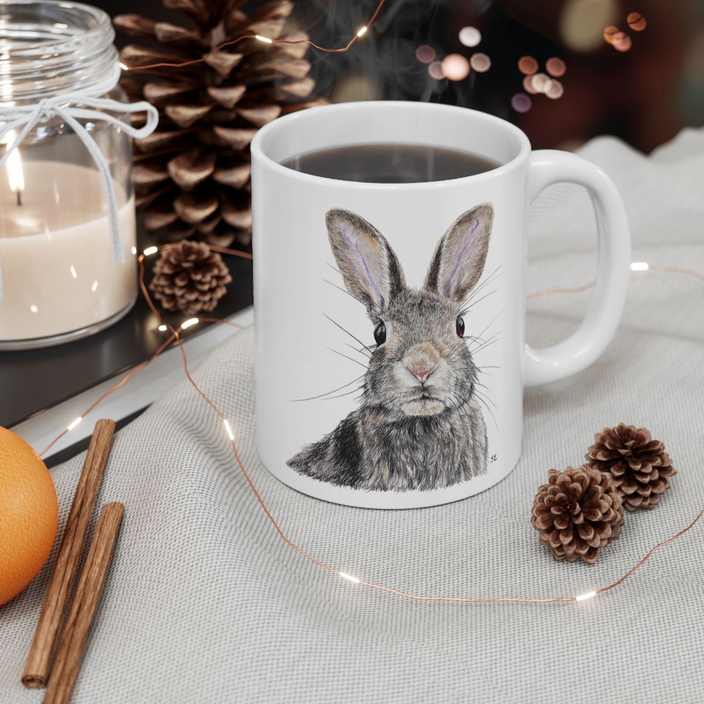Rabbit Ceramic Mug, (11oz, 15oz)