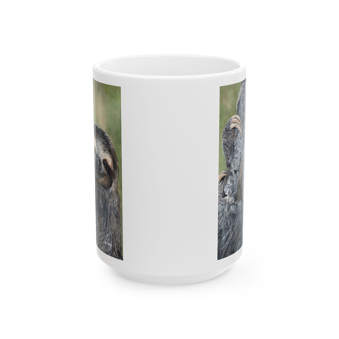 Sloth Portrait Ceramic Mug — Cute Lazy Sloth Coffee Cup (11oz, 15oz)