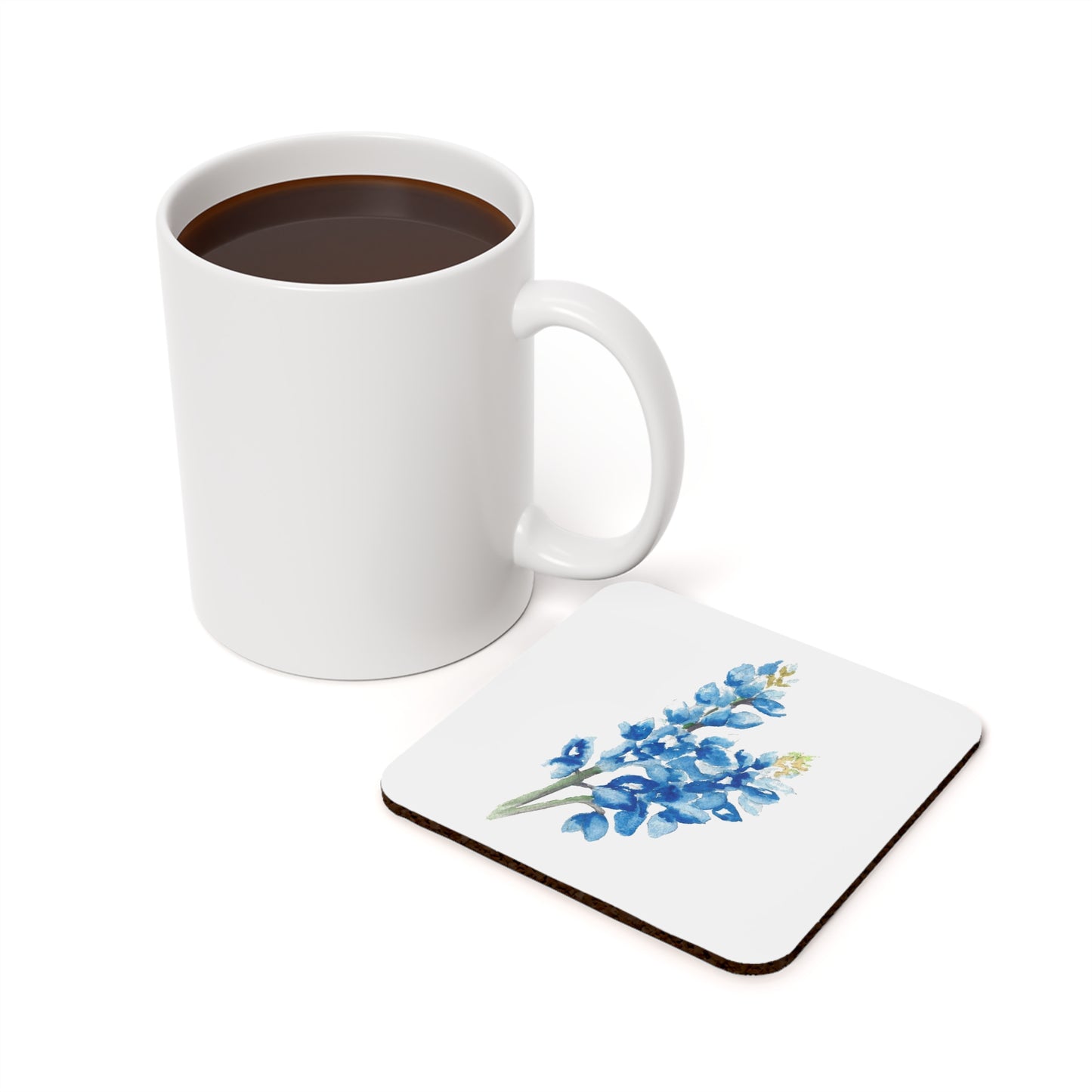 Bluebonnet Cork Back Square Coaster