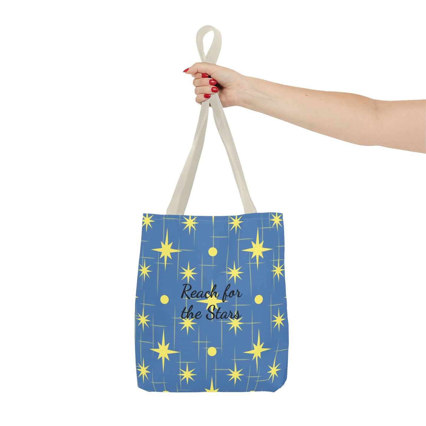 Reach for the Stars Tote Bag — Inspirational Star Pattern All-Over Print