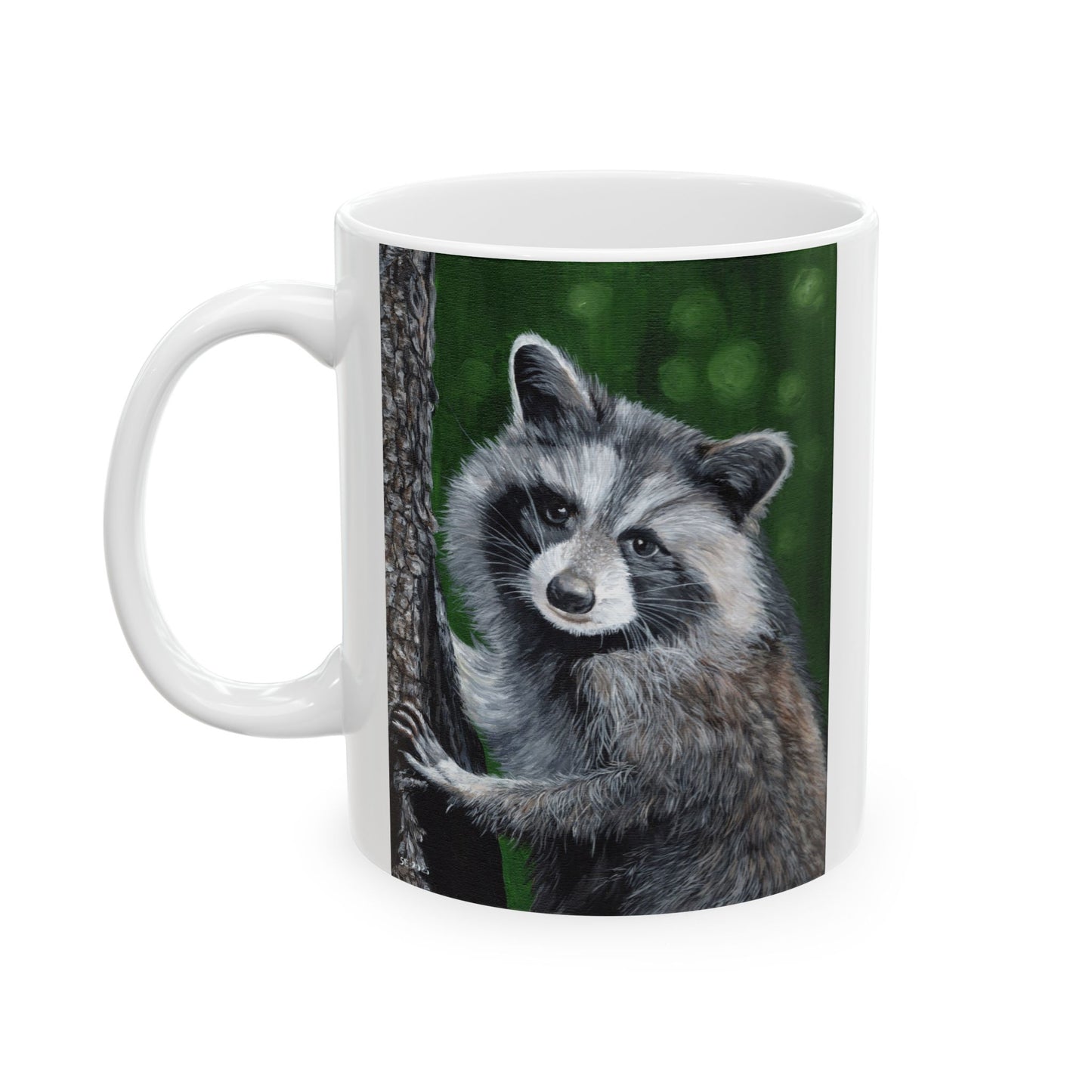 Raccoon Forest Mug – Cute Wildlife Ceramic Coffee Cup (11oz & 15oz)
