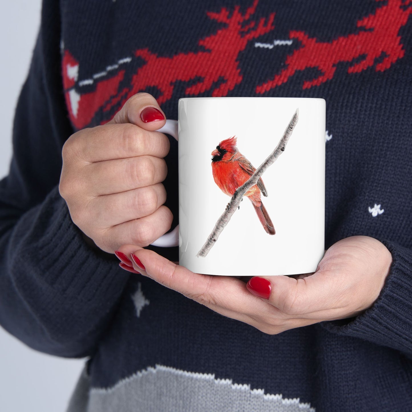 Northern Cardinal Ceramic Mug — Cardinal Coffee Cup (11oz/15oz)