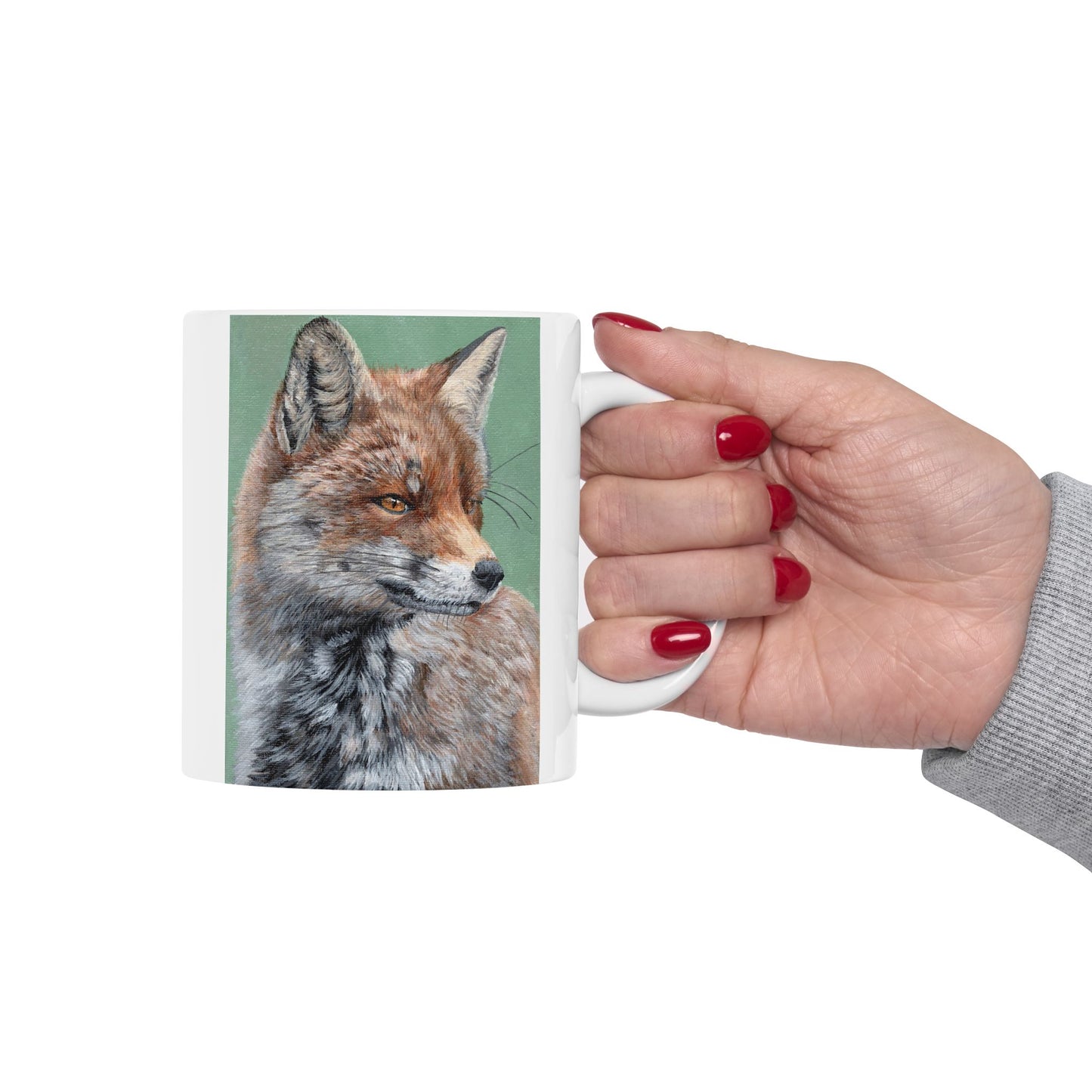 Fox Portrait Ceramic Mug — Woodland Animal Coffee Cup (11oz & 15oz)