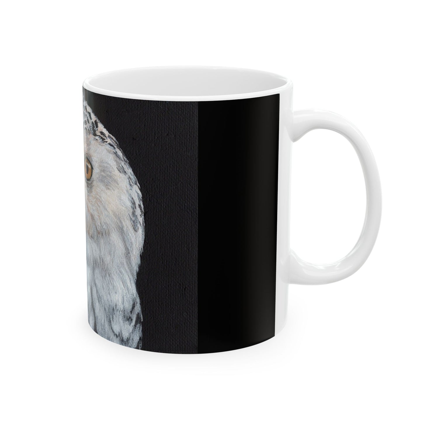 Snowy Owl Ceramic Mug — Realistic Wildlife Coffee Cup (11oz & 15oz)