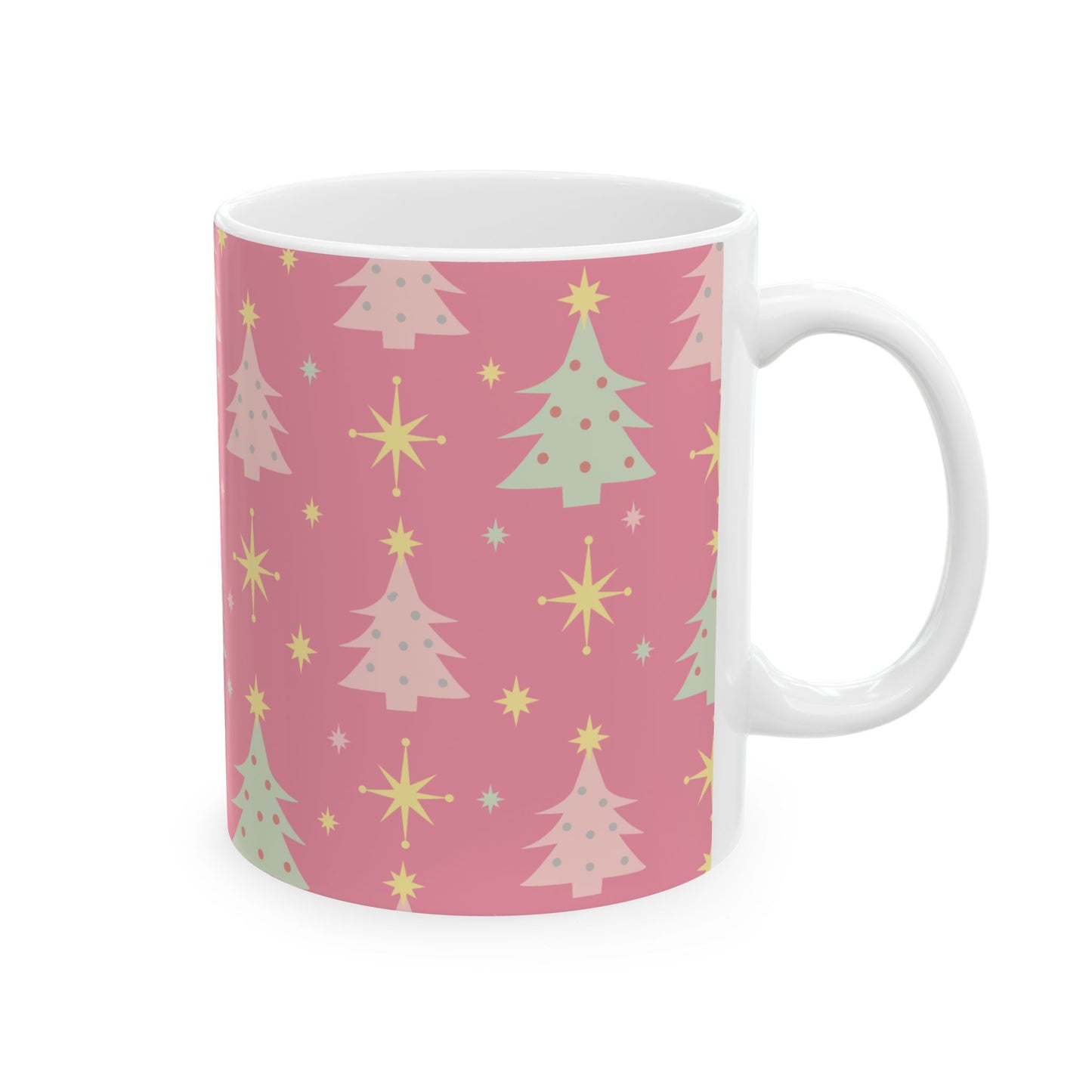 1950's Retro Christmas Ceramic Mug, (11oz, 15oz)