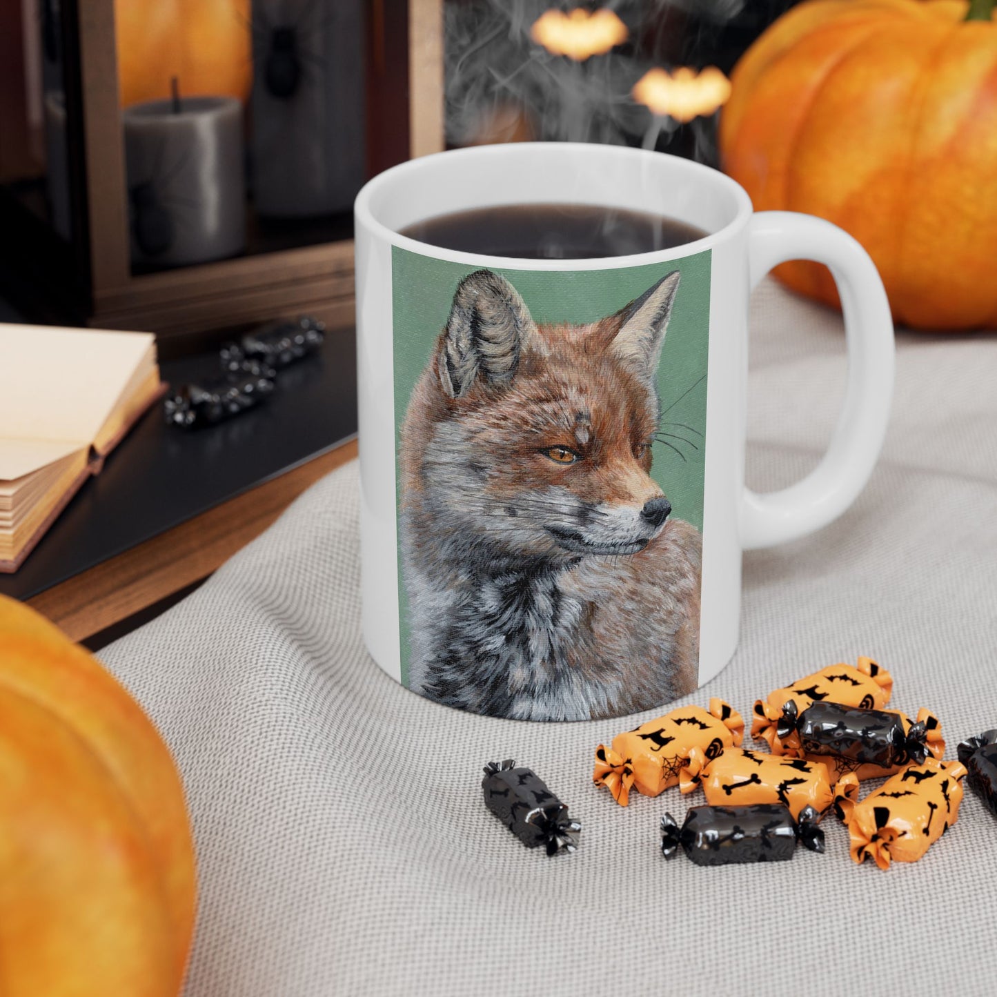 Fox Portrait Ceramic Mug — Woodland Animal Coffee Cup (11oz & 15oz)