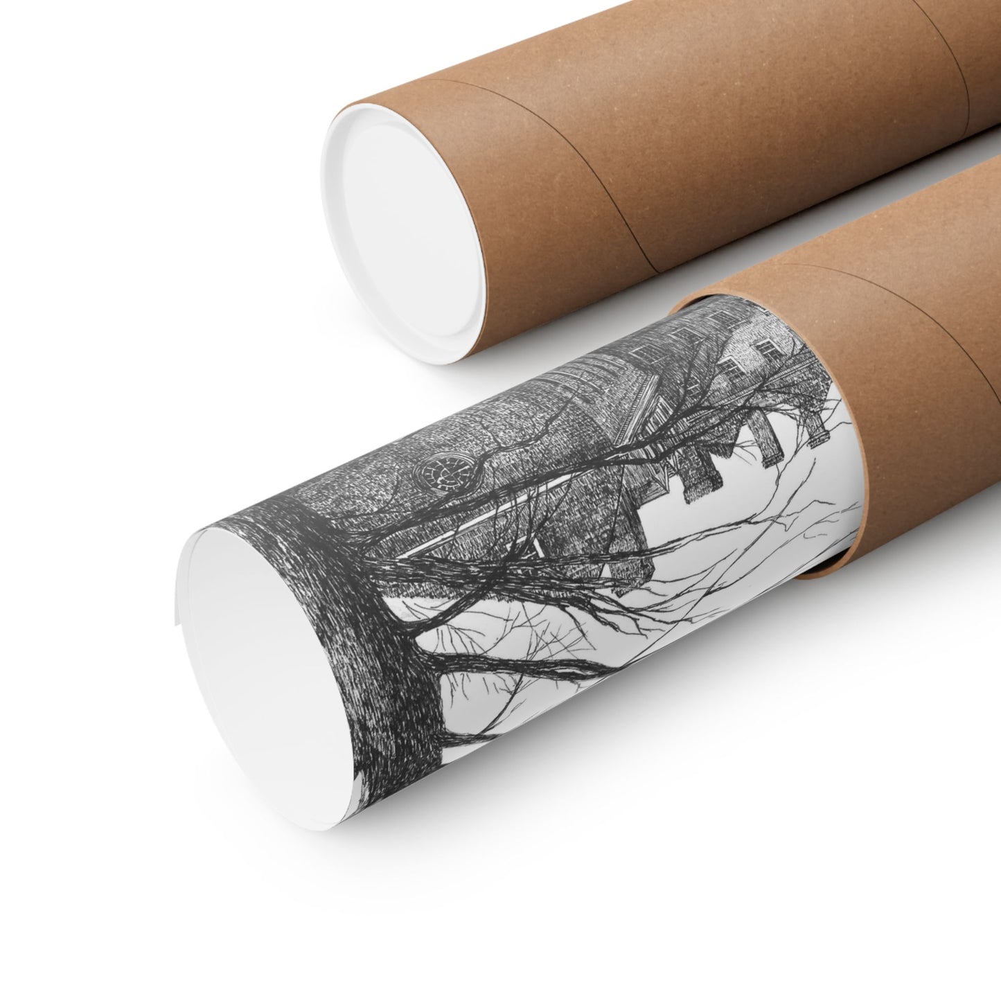 Wren Building, College of William and Mary Matte Poster — Pen and Ink Wall Art