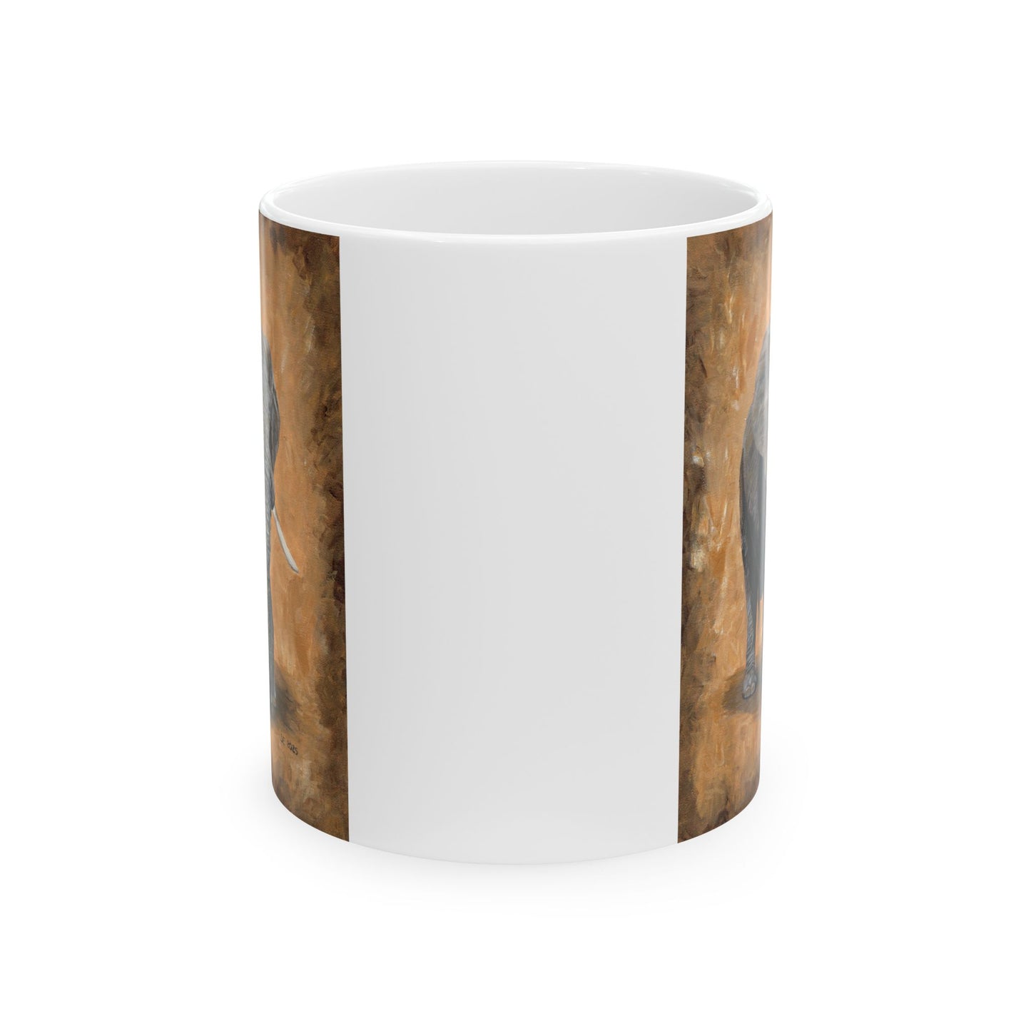 Elephant Portrait Ceramic Mug — Elephant Coffee Cup (11oz, 15oz)