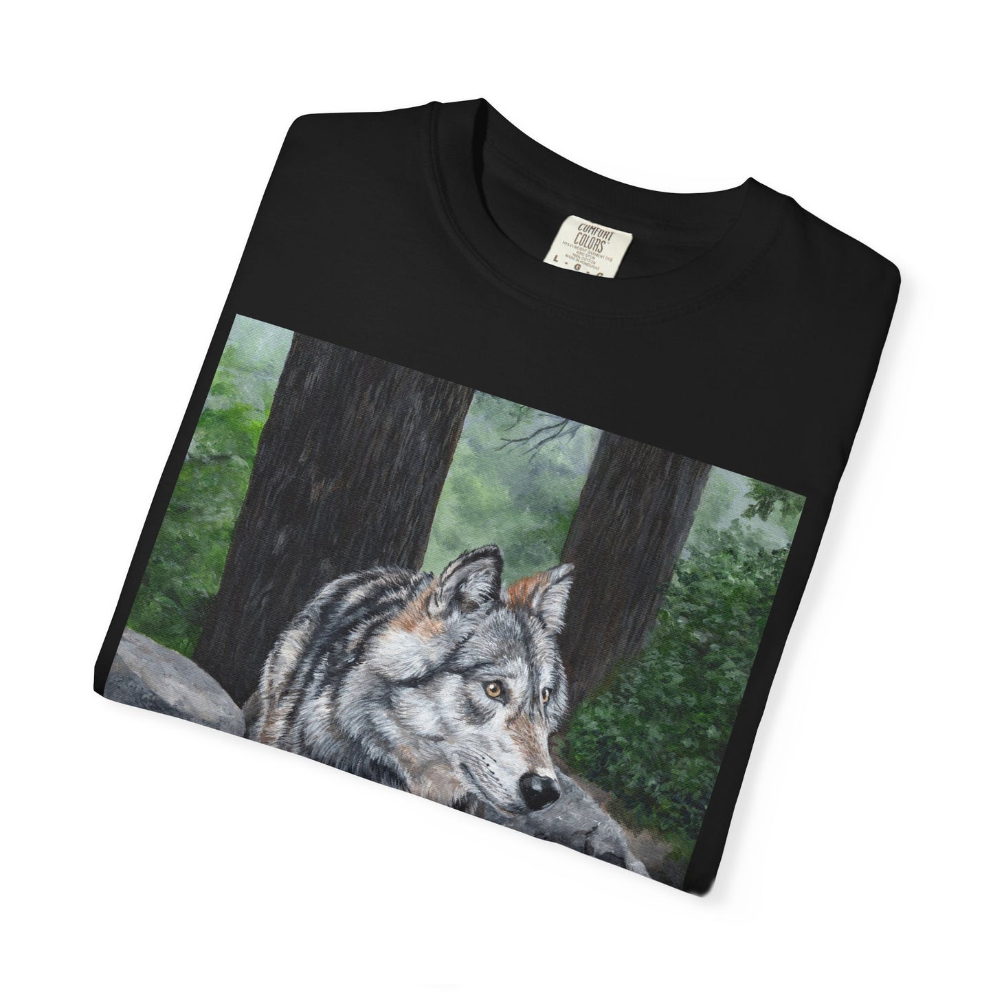 Wolf Portrait T‑Shirt — Realistic Forest Wolf Graphic Tee