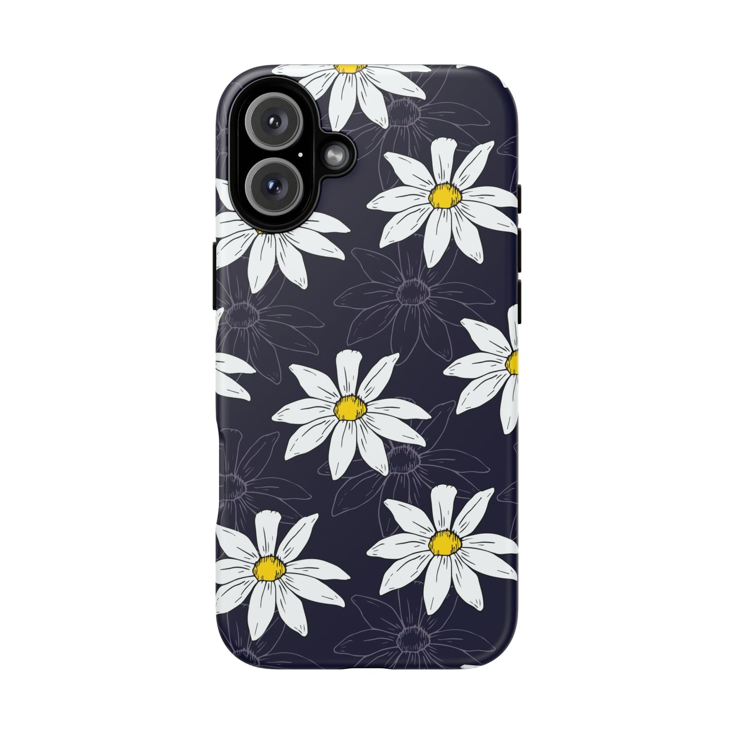 Daisies on Dark Blue Accent Phone Case