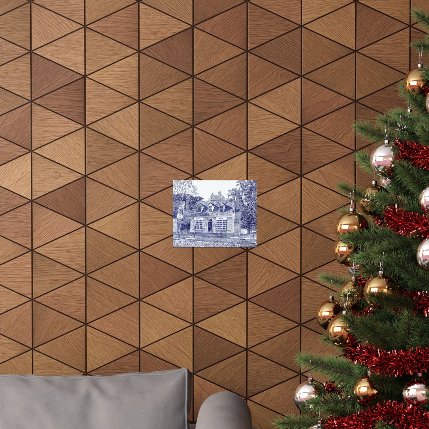 Colonial Williamsurg's William Pitt Shop in Blue Poster — Matte Horizontal Architectural Print