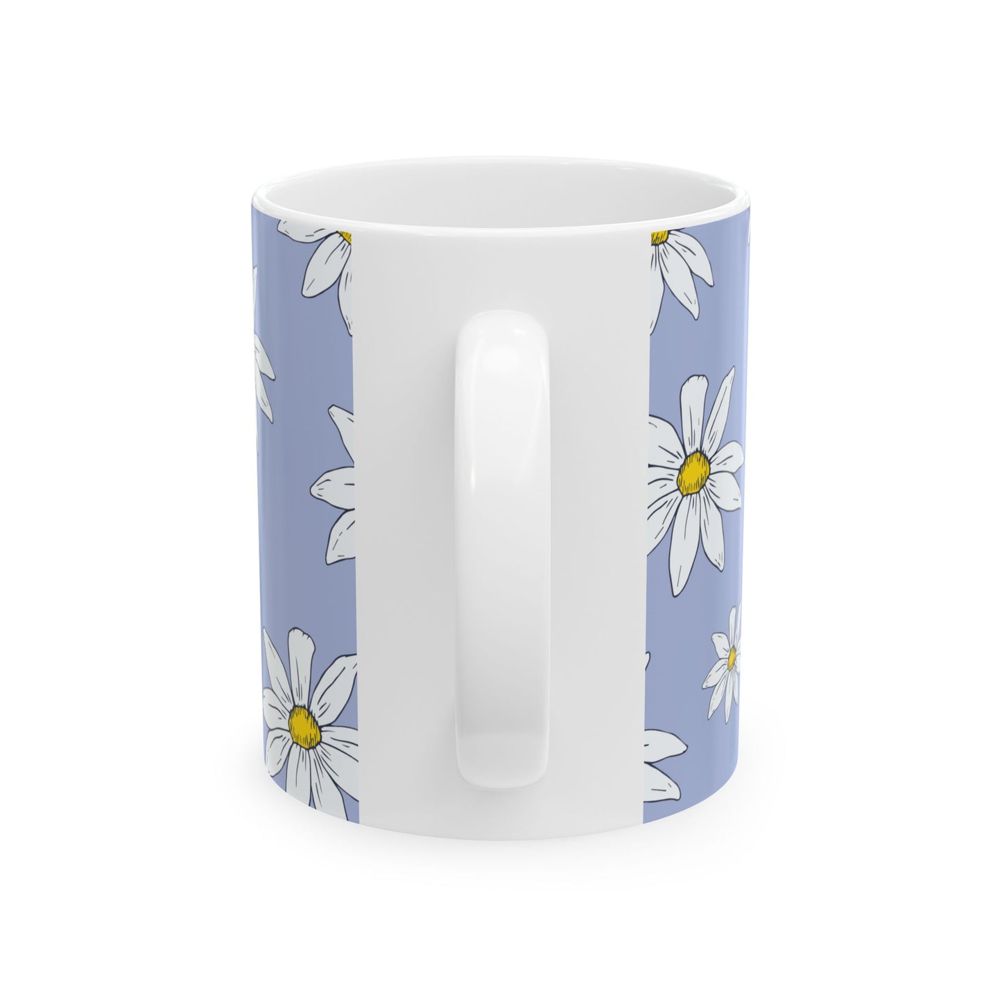 Daisies on Light Blue Ceramic Mug 11oz