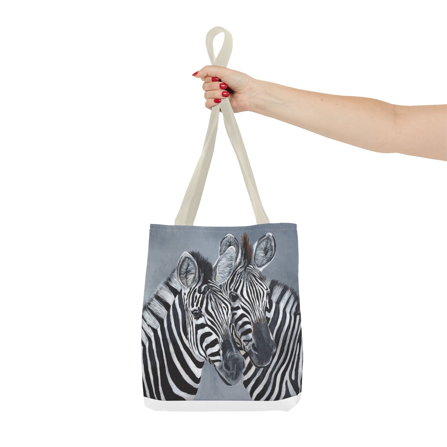 Zebra Pair Tote Bag — Artistic Black & White Animal Print Tote for Everyday Use