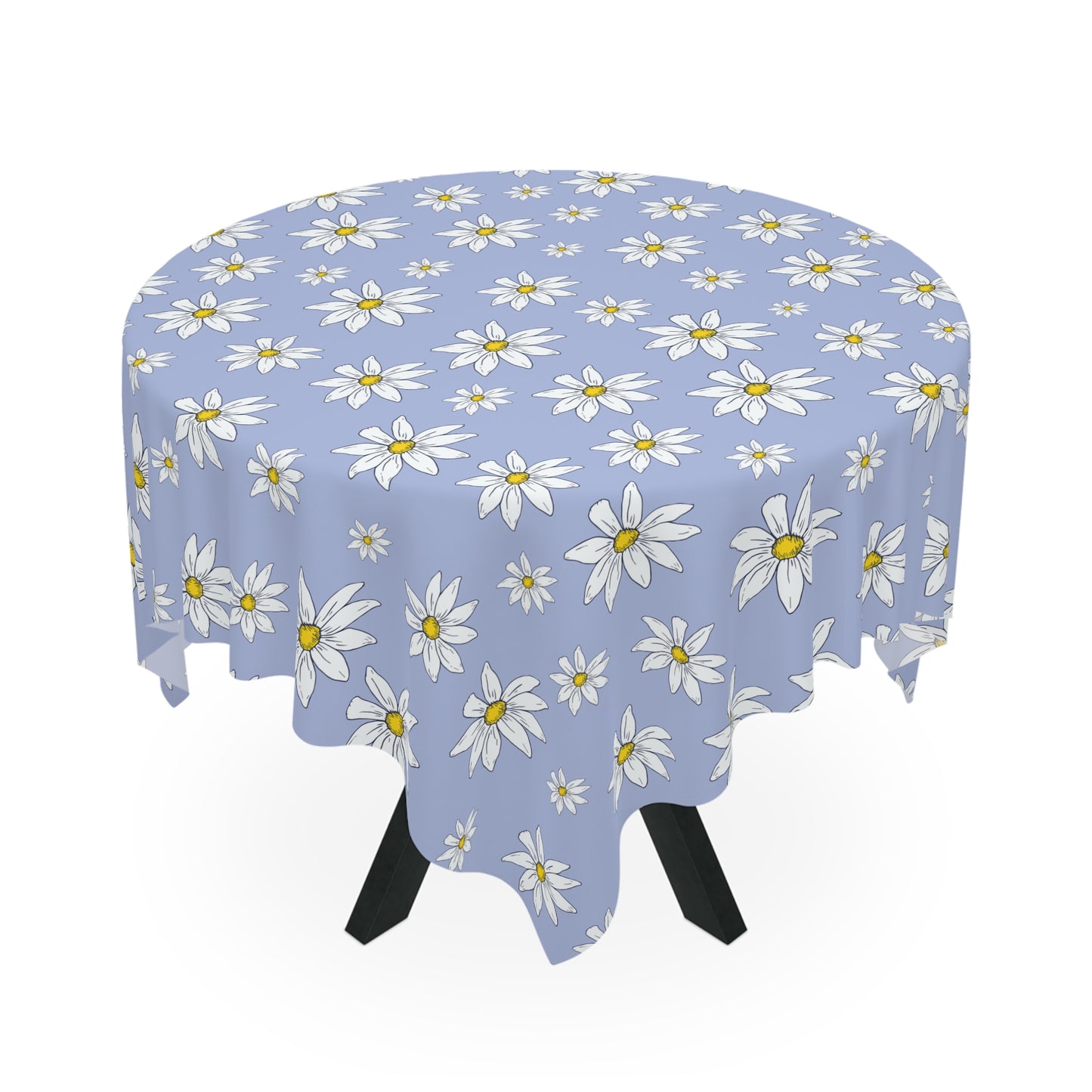 Daisy Meadow Blue Tablecloth — Floral Spring Dining Cover