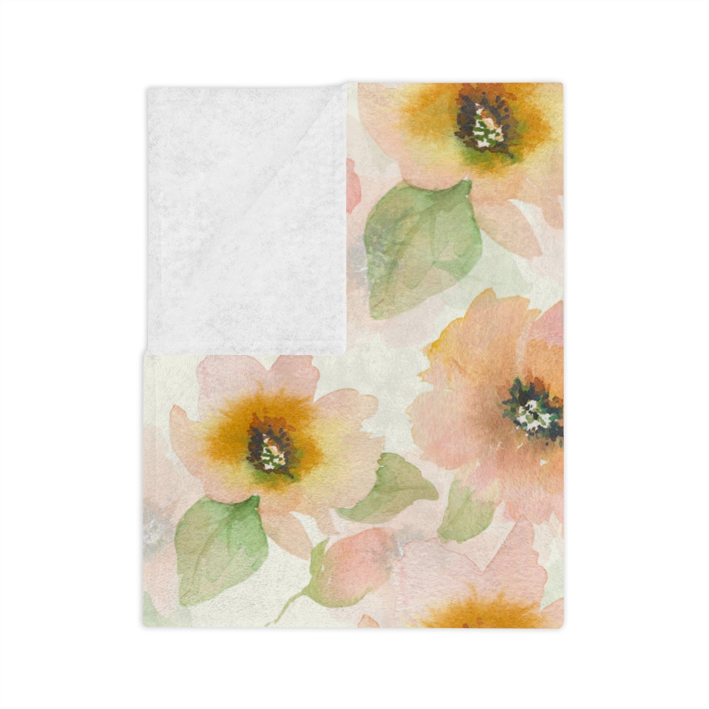 Pink Floral Velveteen Microfiber Blanket