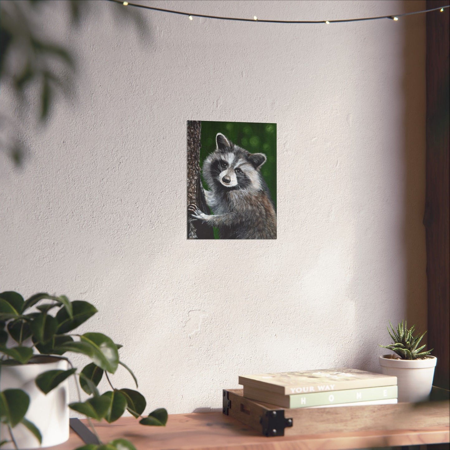 Raccoon Forest Matte Poster — Vertical Wildlife Wall Art