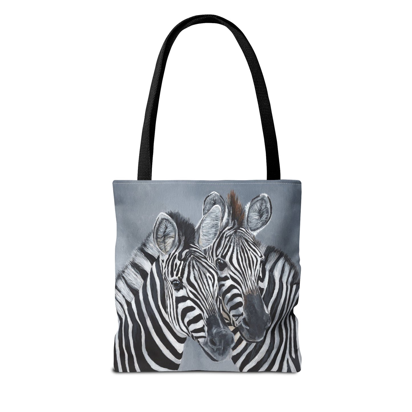 Zebra Pair Tote Bag — Artistic Black & White Animal Print Tote for Everyday Use