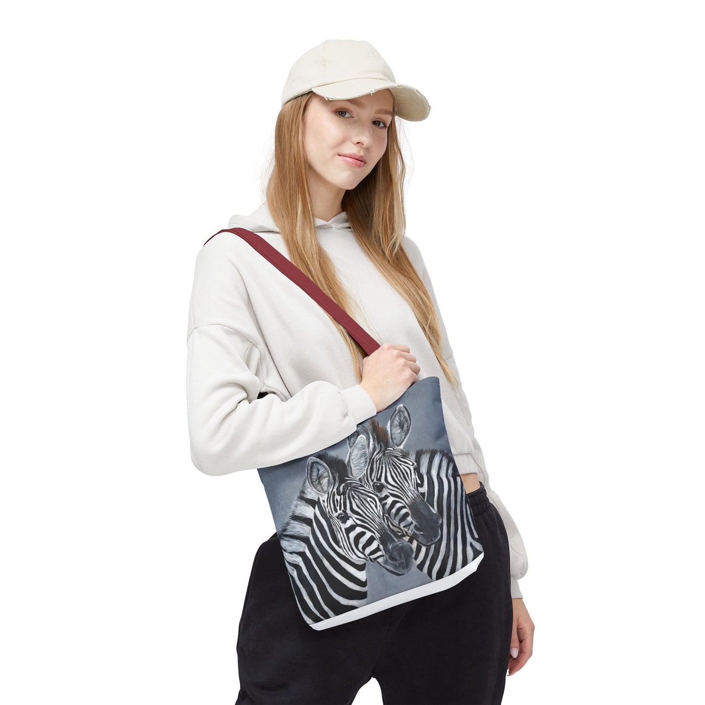 Zebra Pair Tote Bag — Artistic Black & White Animal Print Tote for Everyday Use
