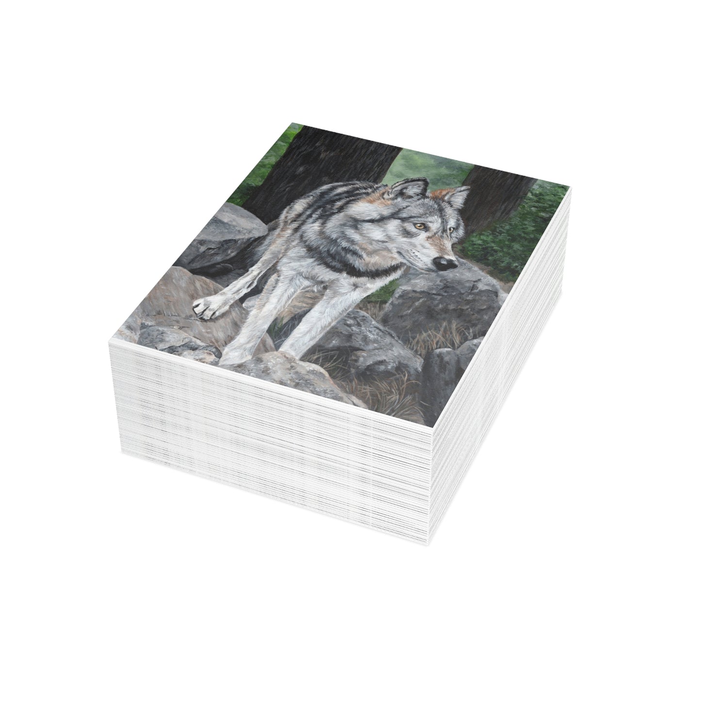 Wolf on Rocks Postcard Bundles (envelopes included)