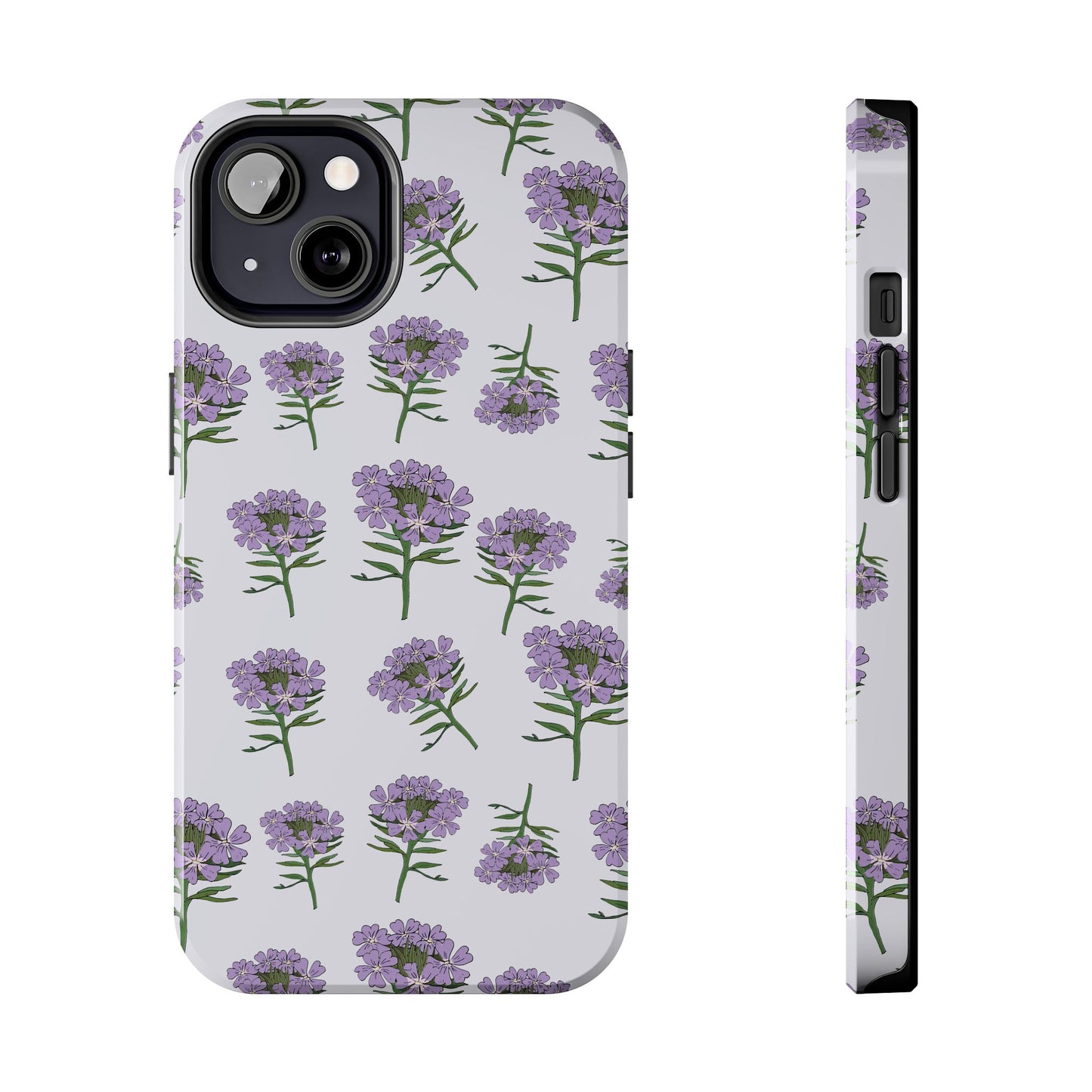 Purple Wildflower Pattern Tough iPhone Cases