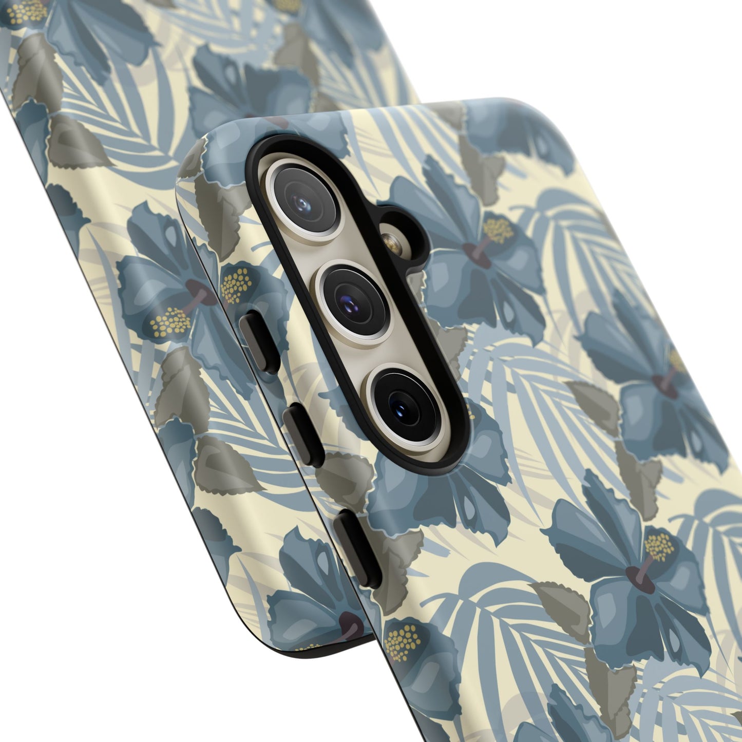 Blue Hibiscus in Earth Tones Tough Phone Cases