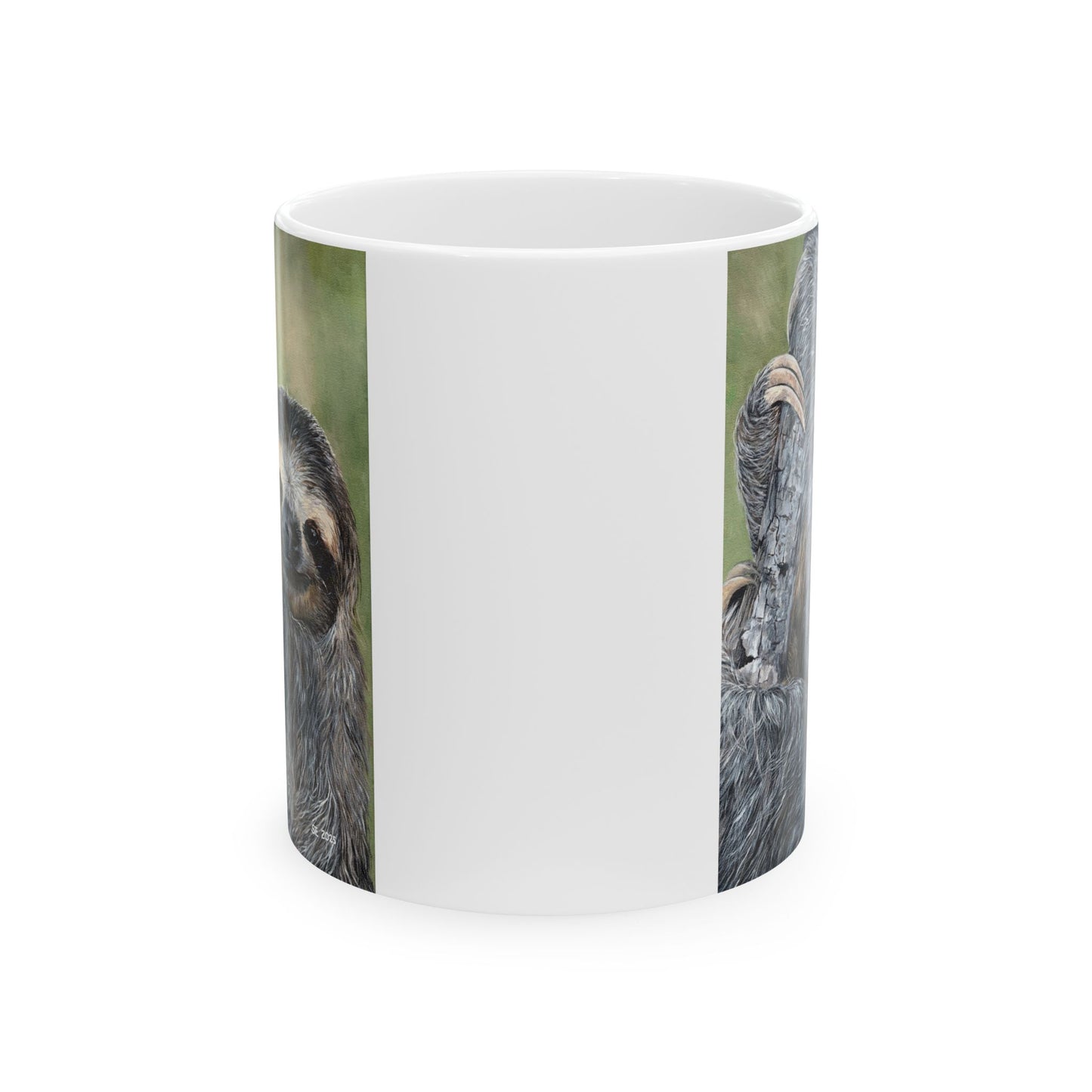 Sloth Portrait Ceramic Mug — Cute Lazy Sloth Coffee Cup (11oz, 15oz)