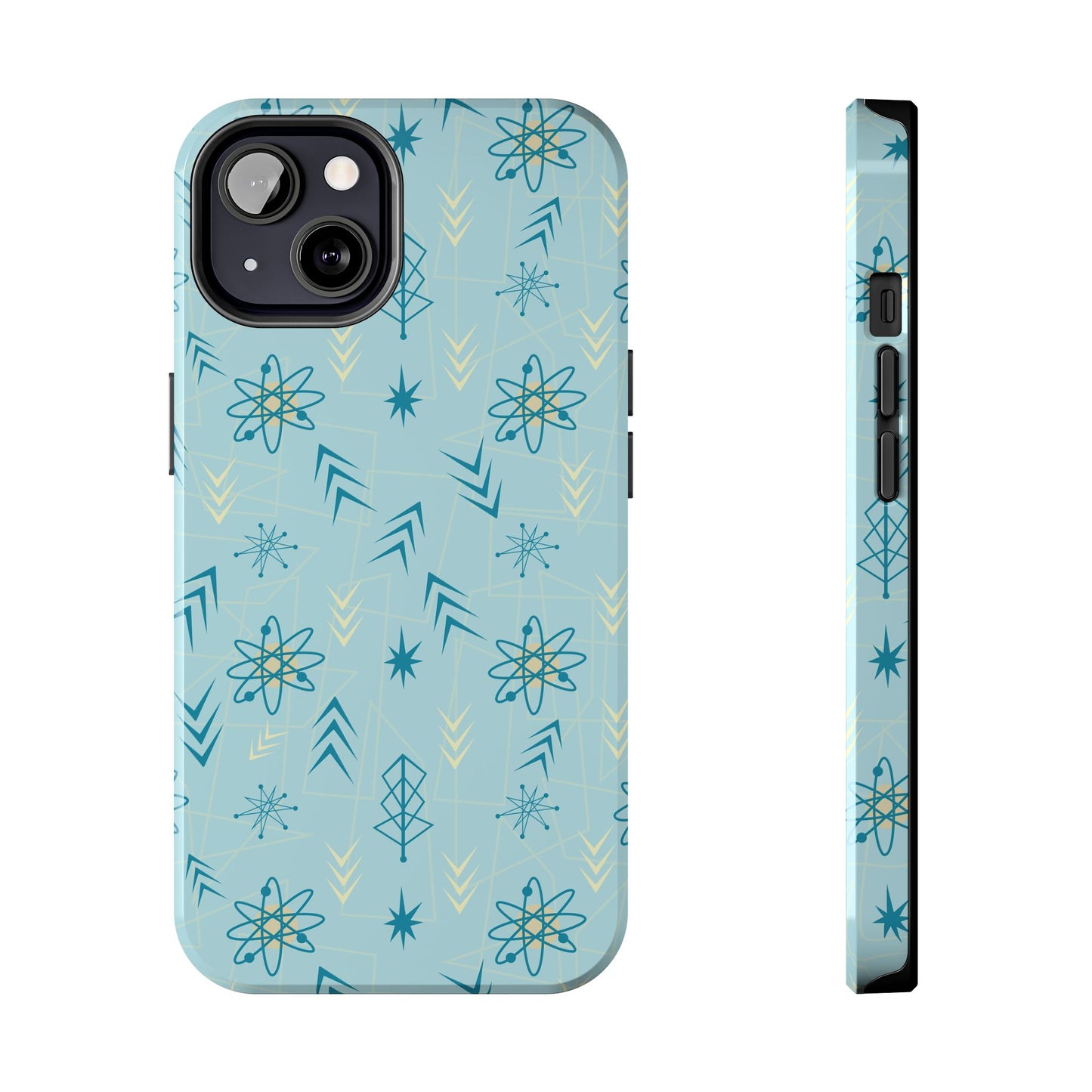 1950s Atomic Age Retro in Light Blue Tough iPhone Case