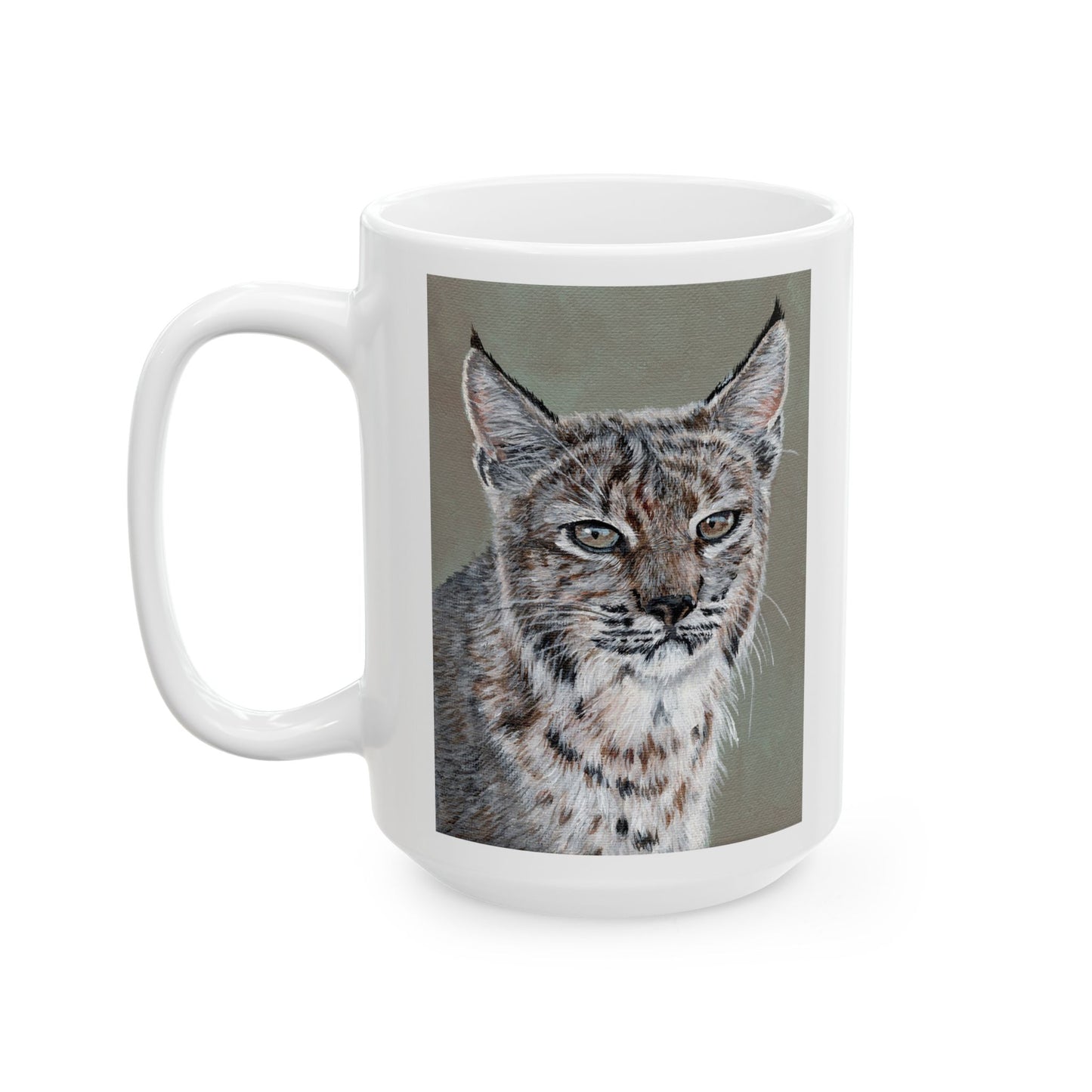 Lynx Portrait Ceramic Mug — Realistic Lynx Art, 11oz & 15oz