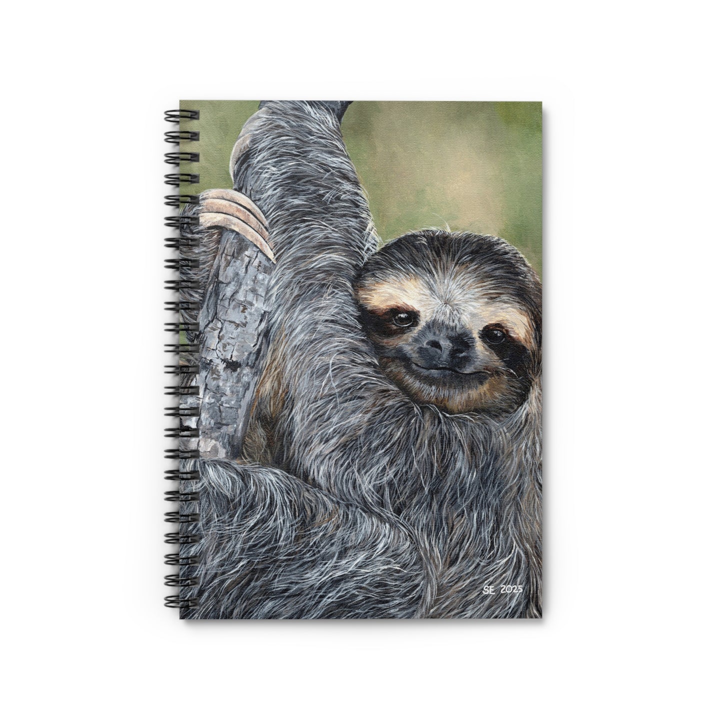 Sloth Spiral Notebook — Cute Lazy Sloth Ruled Journal for Notes & Gifts