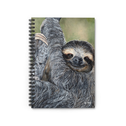 Sloth Spiral Notebook — Cute Lazy Sloth Ruled Journal for Notes & Gifts