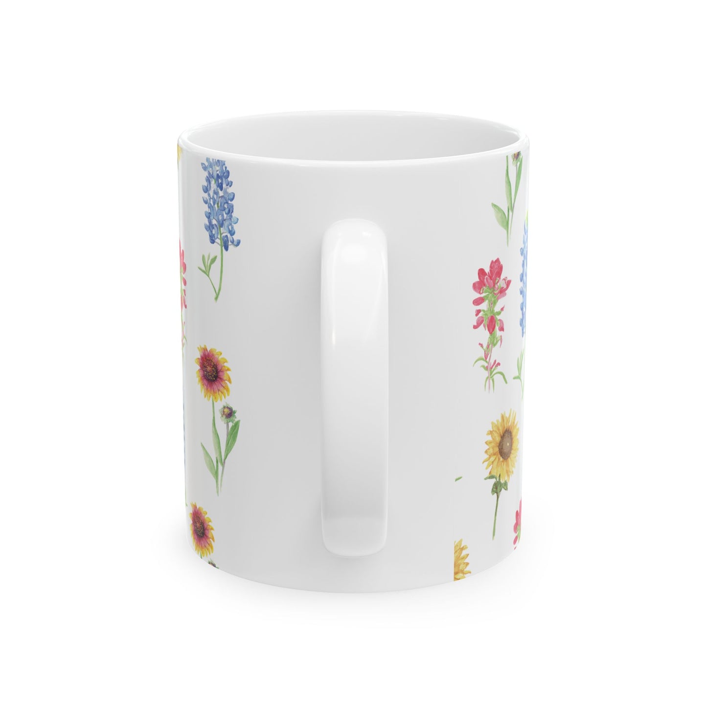 Texas Wildflower Pattern Ceramic Mug 11oz