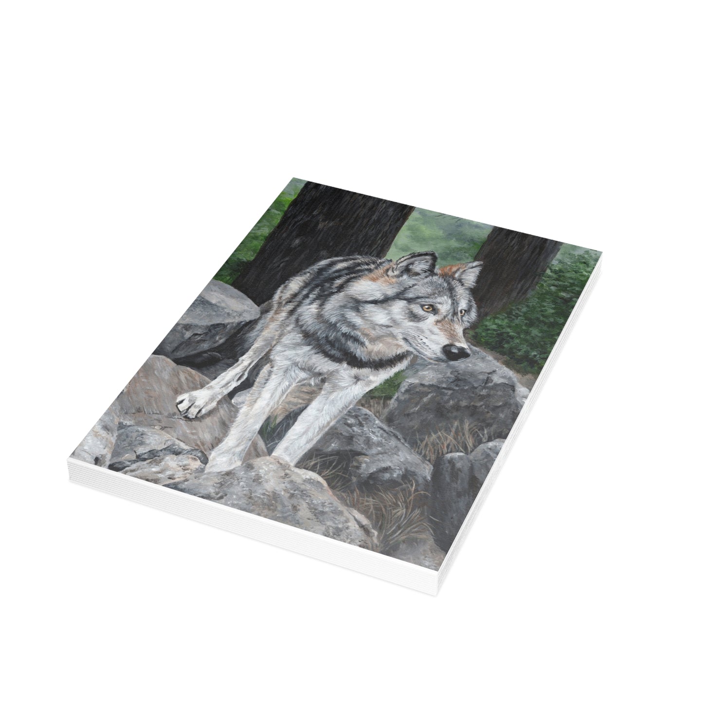 Wolf on Rocks Postcard Bundles (envelopes included)