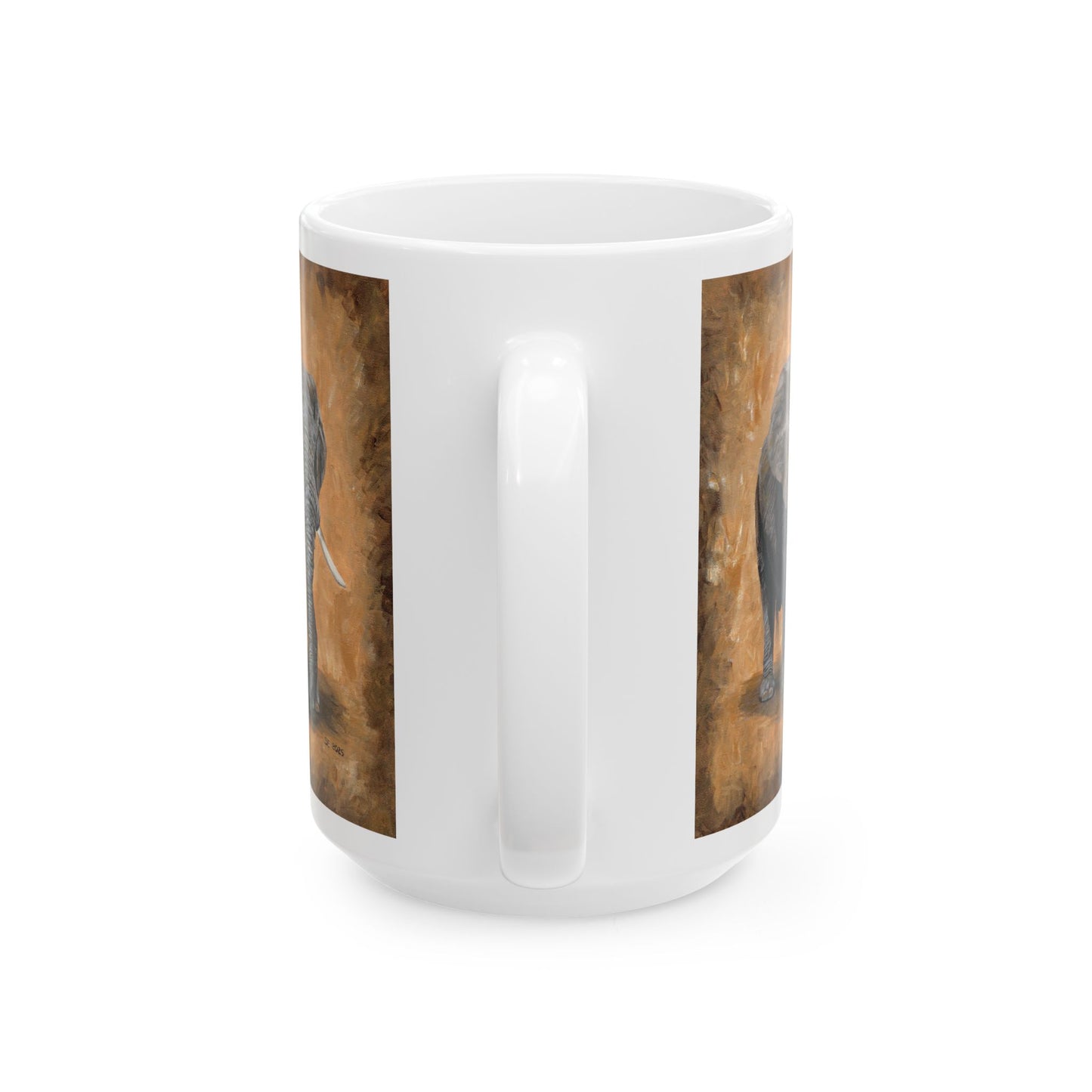 Elephant Portrait Ceramic Mug — Elephant Coffee Cup (11oz, 15oz)