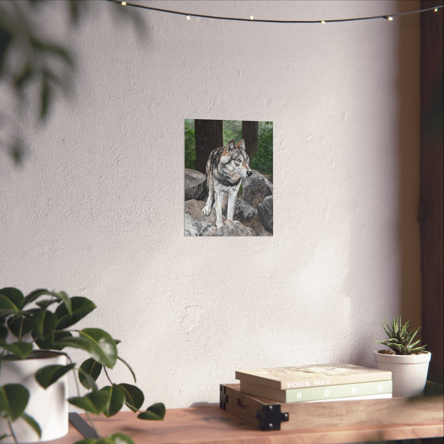 Wolf Portrait Matte Vertical Poster — Realistic Wildlife Wall Art
