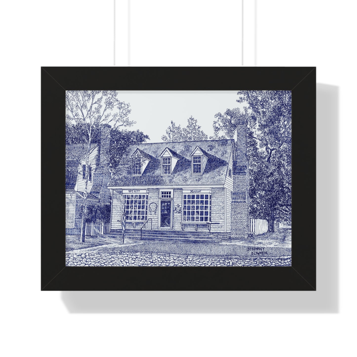 Colonial Williamsburg's William Pitt Shop in Blue Framed Poster