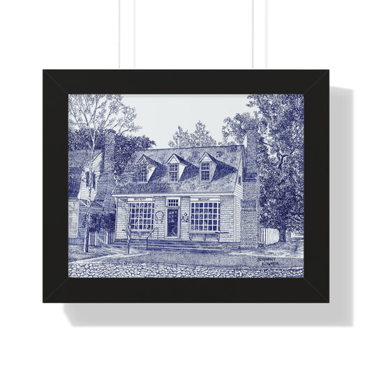 Colonial Williamsburg's William Pitt Shop in Blue Framed Poster