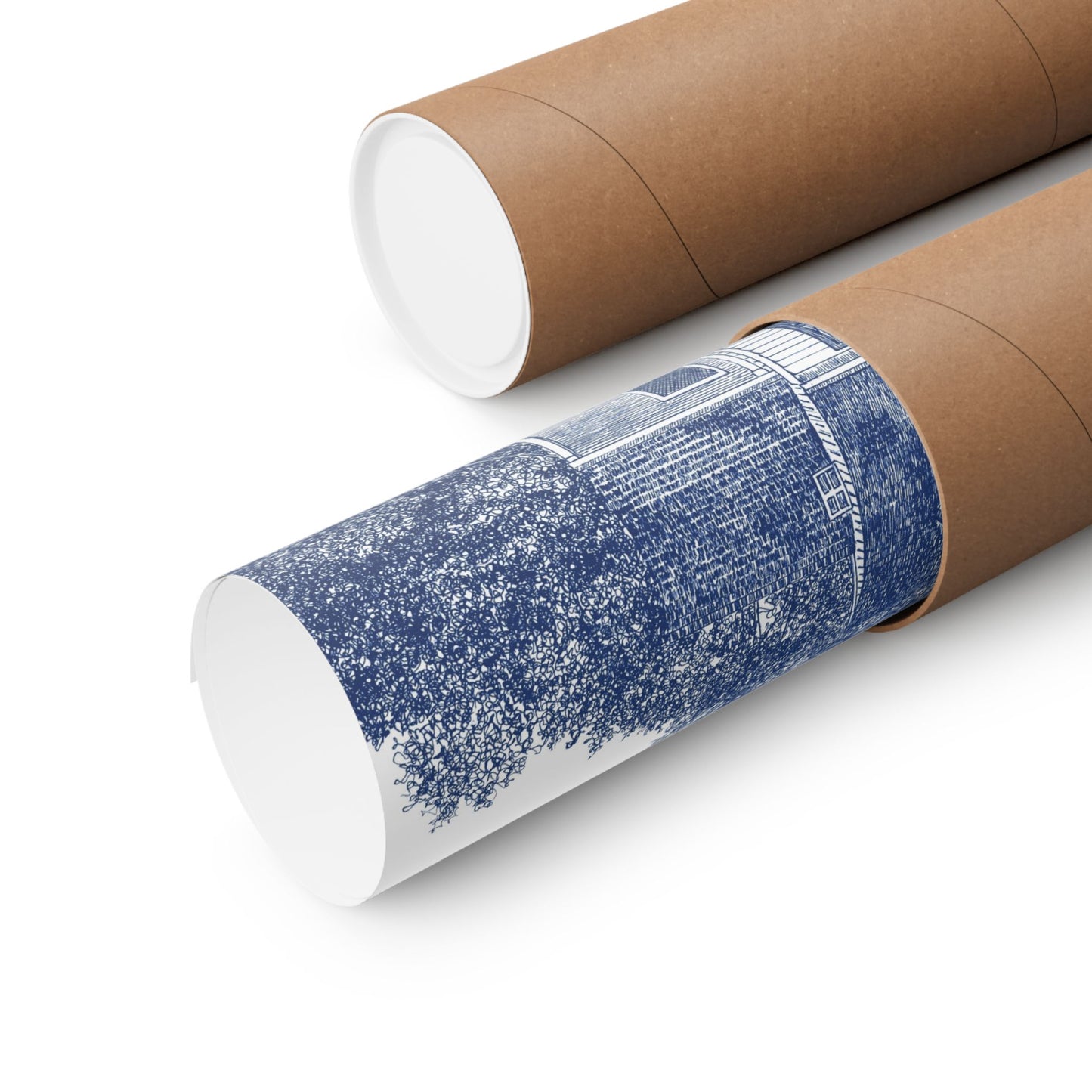 Colonial Williamsburg's Taliaferro Cole House Garden in Blue Matte Poster — Horizontal Wall Art