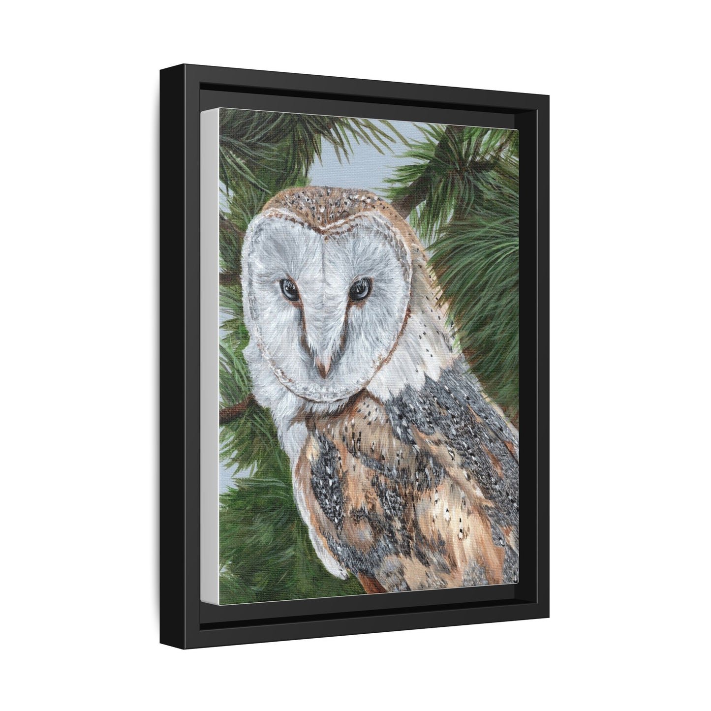 Barn Owl Matte Canvas Framed Art — Wildlife Wall Decor for Nature Lovers