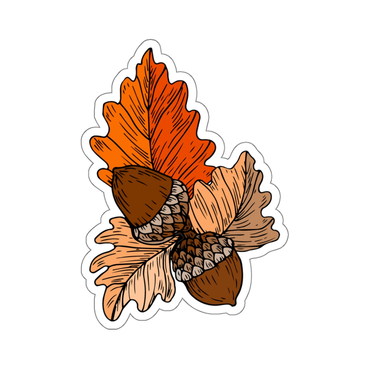 Acorn and Fall Leaves Kiss-Cut Stickers