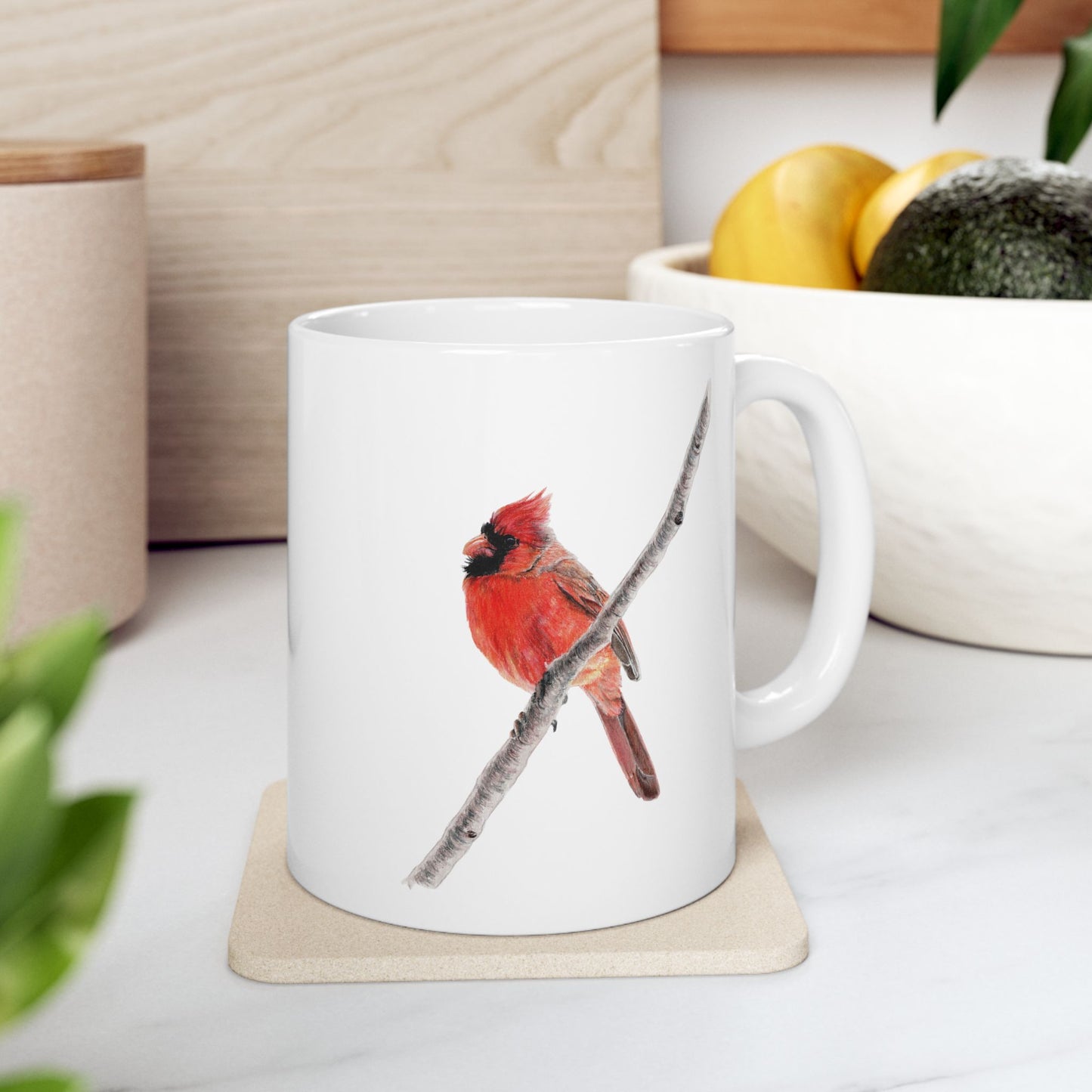 Northern Cardinal Ceramic Mug — Cardinal Coffee Cup (11oz/15oz)