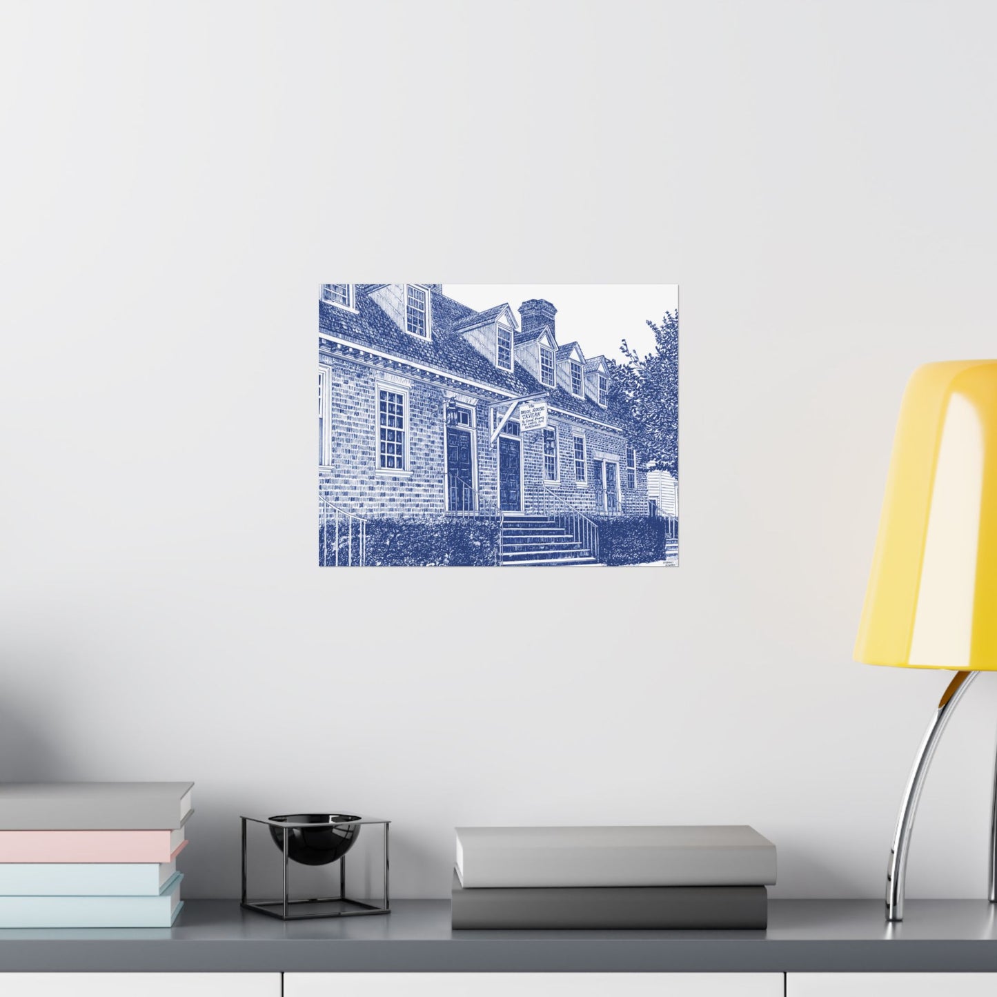 Colonial Williamsburg's Brick House Tavern in Blue Matte Horizontal Poster