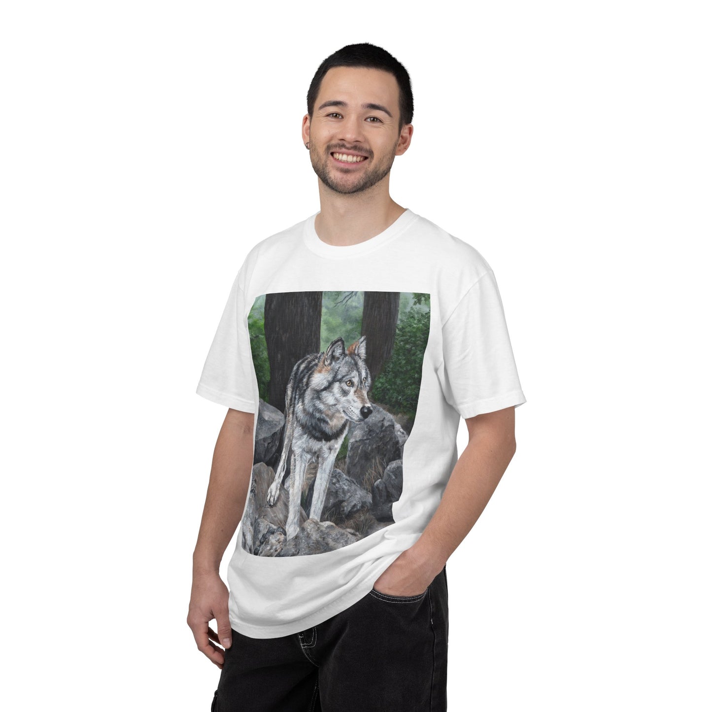 Wolf Portrait T‑Shirt — Realistic Forest Wolf Graphic Tee