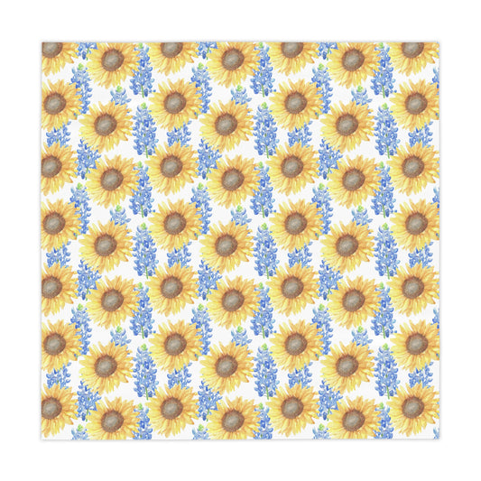 Sunflower and Bluebonnets Tablecloth