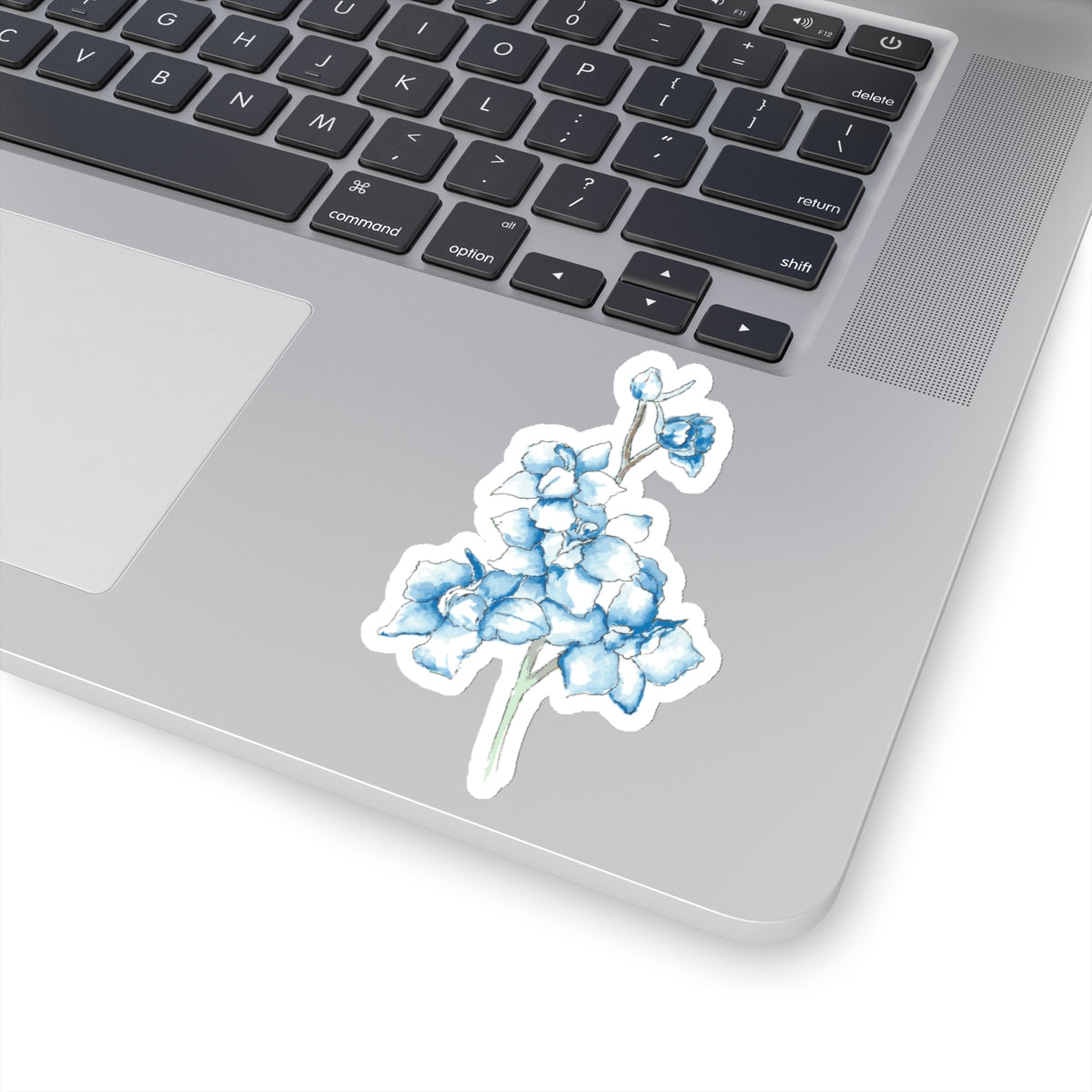 Watercolor Larkspur Kiss-Cut Stickers