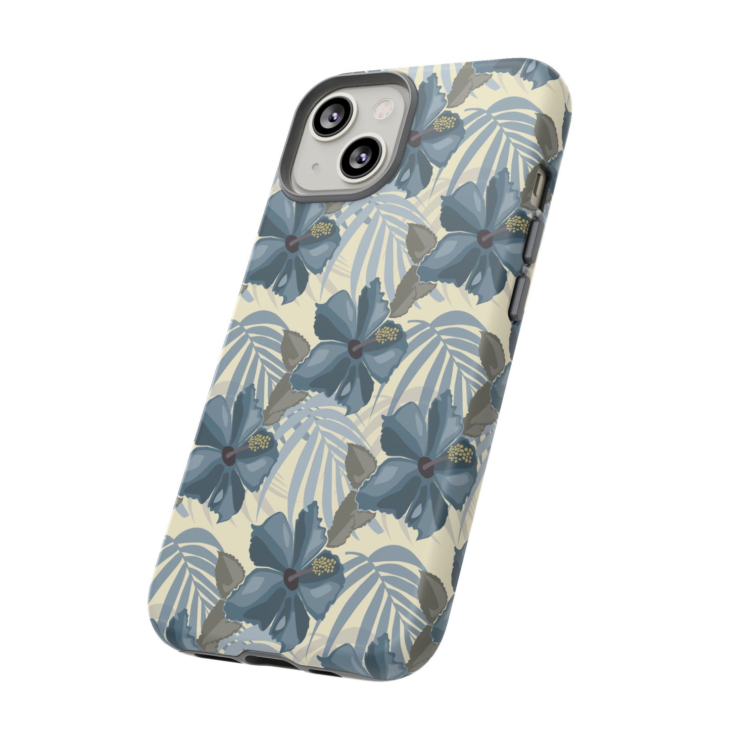 Blue Hibiscus in Earth Tones Tough Phone Cases