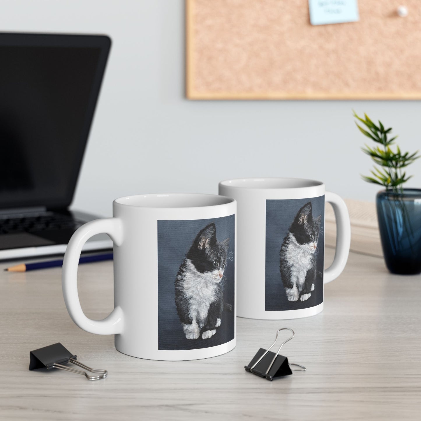 Ceramic Mug - Tuxedo Kitten Coffee Mug (11oz/15oz)