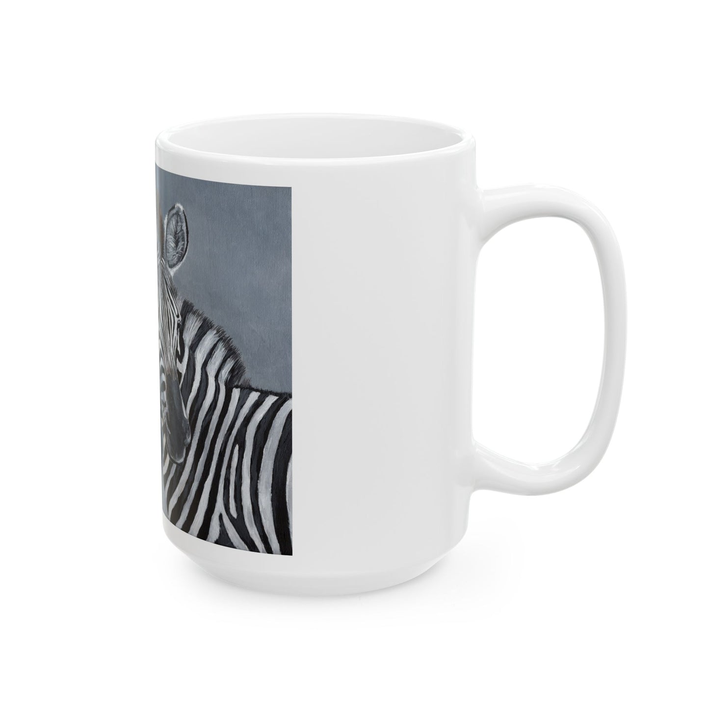 Zebra Pair Ceramic Mug — Black & White Animal Art Coffee Cup (11oz, 15oz)