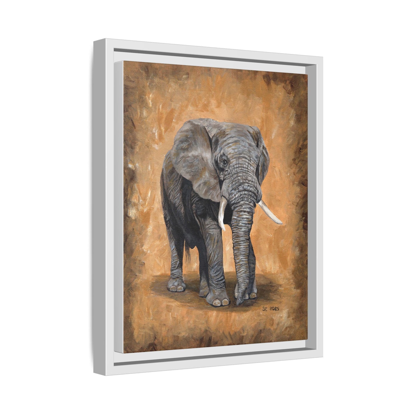 Framed Elephant Canvas Print — Majestic Safari Wall Art